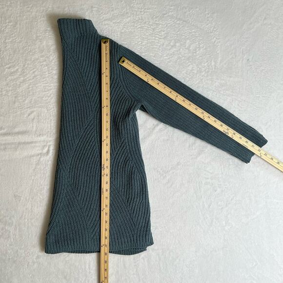 J. Jill Women’s Ribbed Chenille Sweater Size L Dusty Blue Tunic Cabincore Cozy - Picture 7 of 8